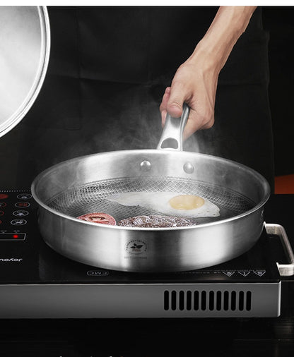 Household Smokeless 304L Stainless Steel Non-stick Frying Pan