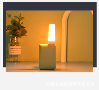 USB Atmosphere Light LED Flame Flashing Candle Lights Book Lamp For Power Bank Camping Lighting Cigarette Lighter Effect Light