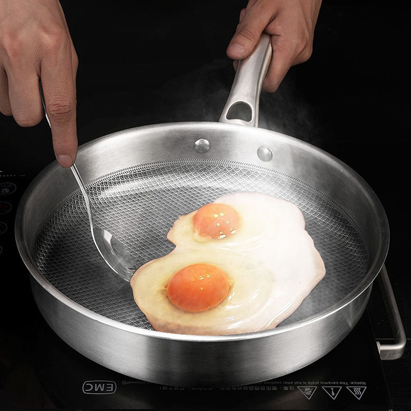 Household Smokeless 304L Stainless Steel Non-stick Frying Pan