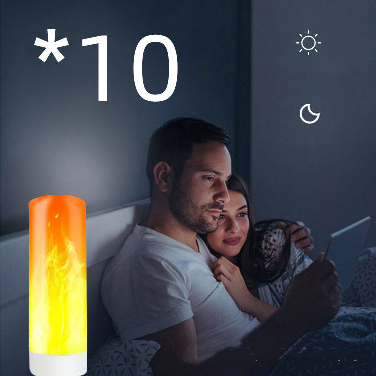 USB Atmosphere Light LED Flame Flashing Candle Lights Book Lamp For Power Bank Camping Lighting Cigarette Lighter Effect Light