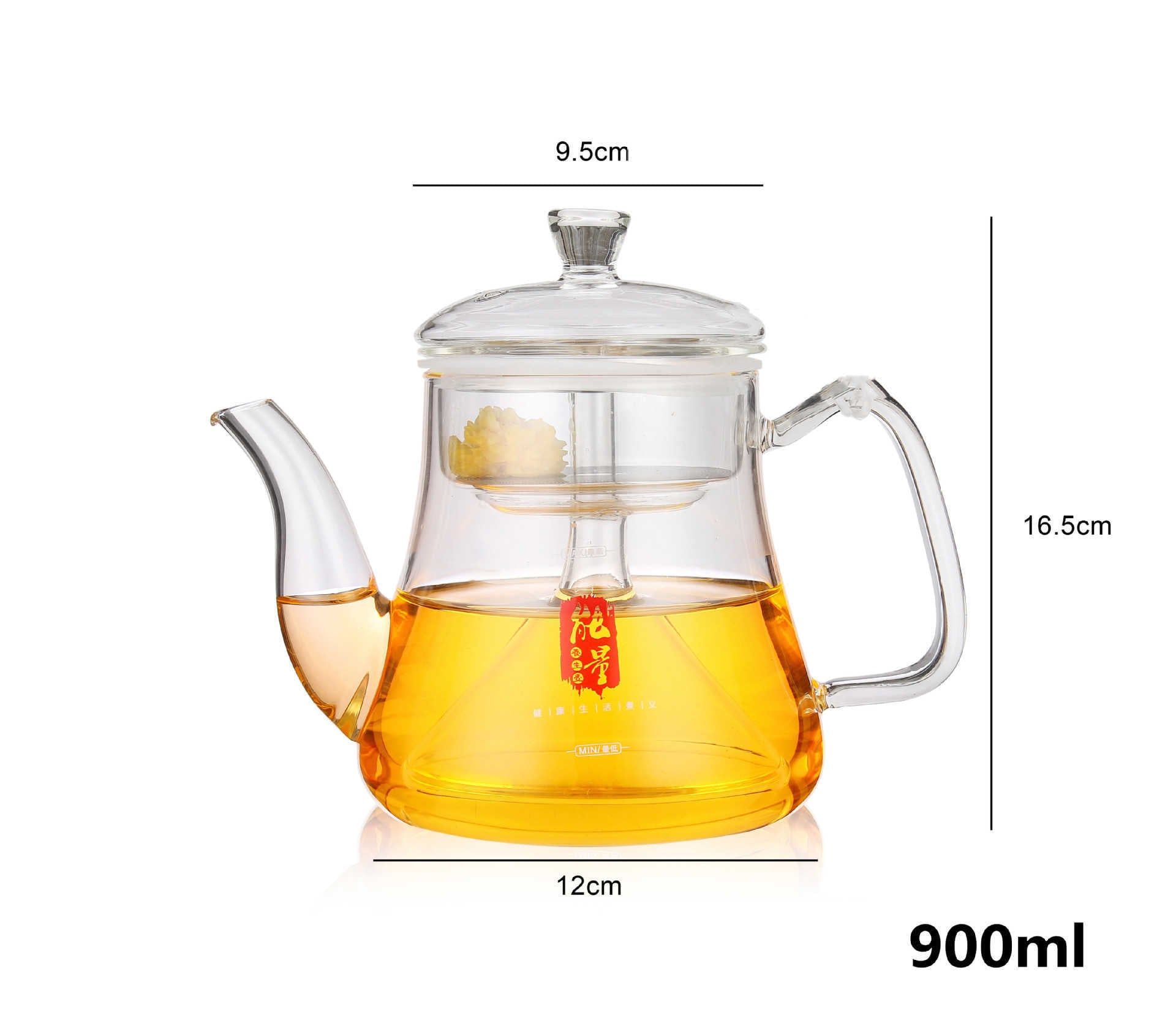 Induction Cooker Glass Kettle Household High-temperature Resistant Stainless Steel Liner