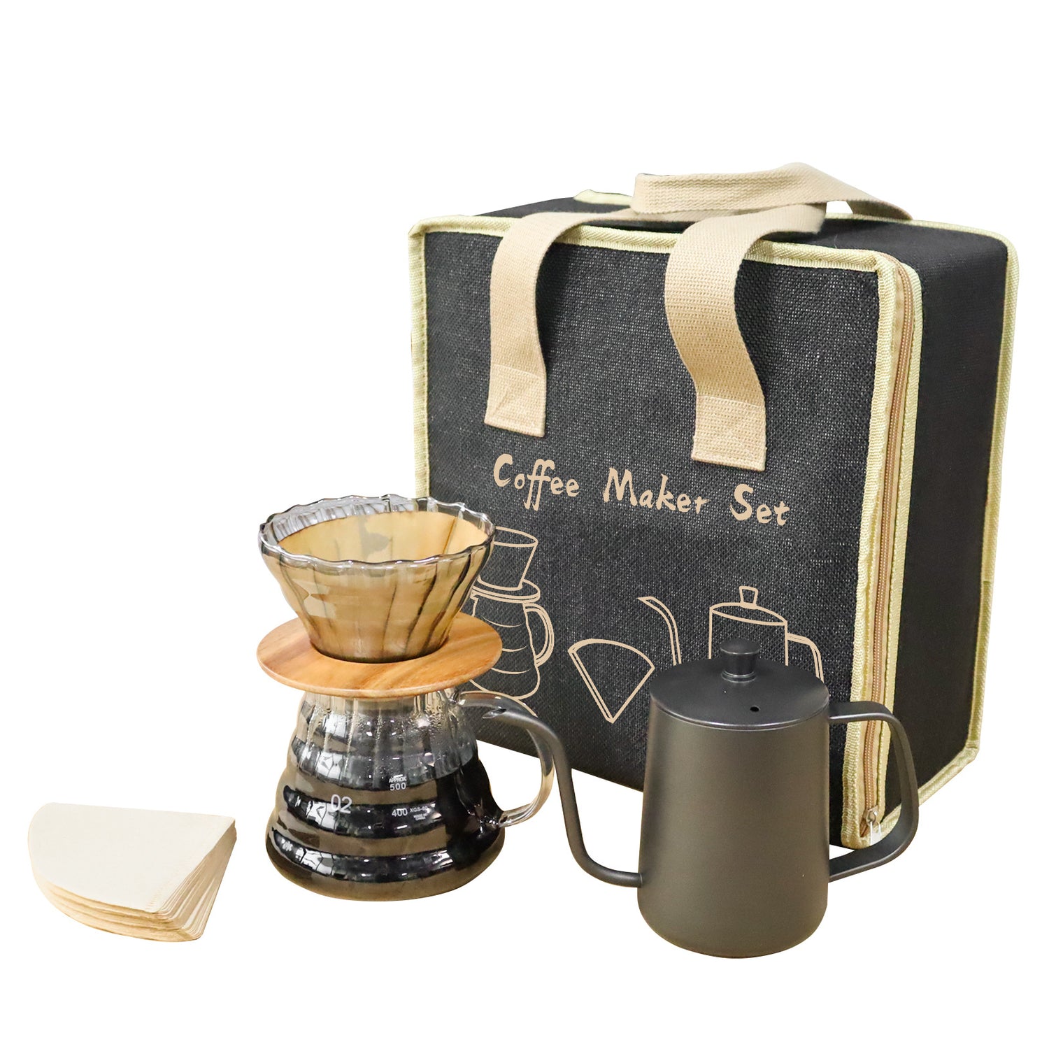 Outdoor Camping Picnic Full Portable Hand Brewed Coffee Set