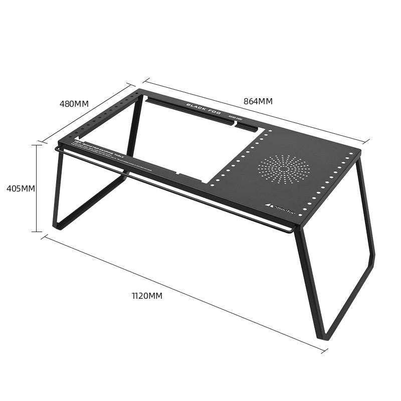 Combination Table Multifunctional Unit Fireback Portable Folding Camping Table