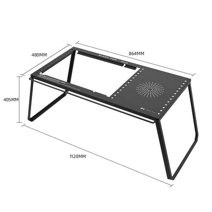 Combination Table Multifunctional Unit Fireback Portable Folding Camping Table