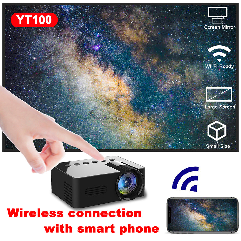 YT100 Home Mini Portable Mini Projector HD Home Wireless Mini Phone Projection
